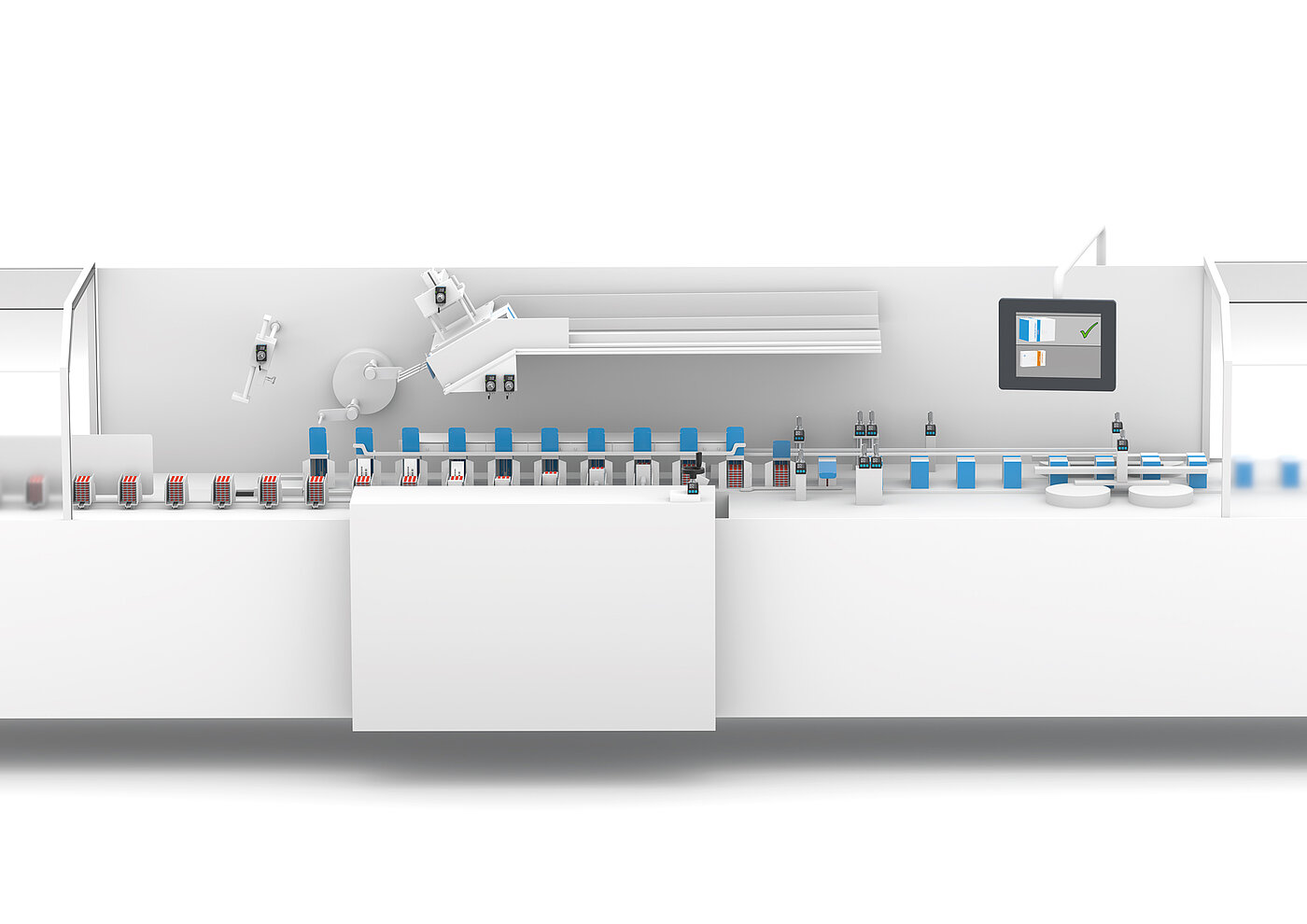  Indicateurs de position SIKO sur une machine de mise en carton