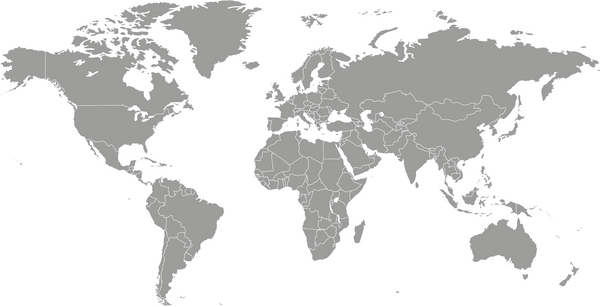 World map in gray