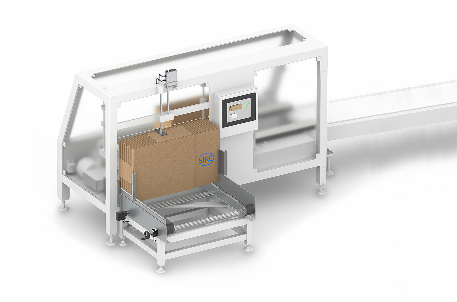 SIKO positioning systems for carton erectors without icons