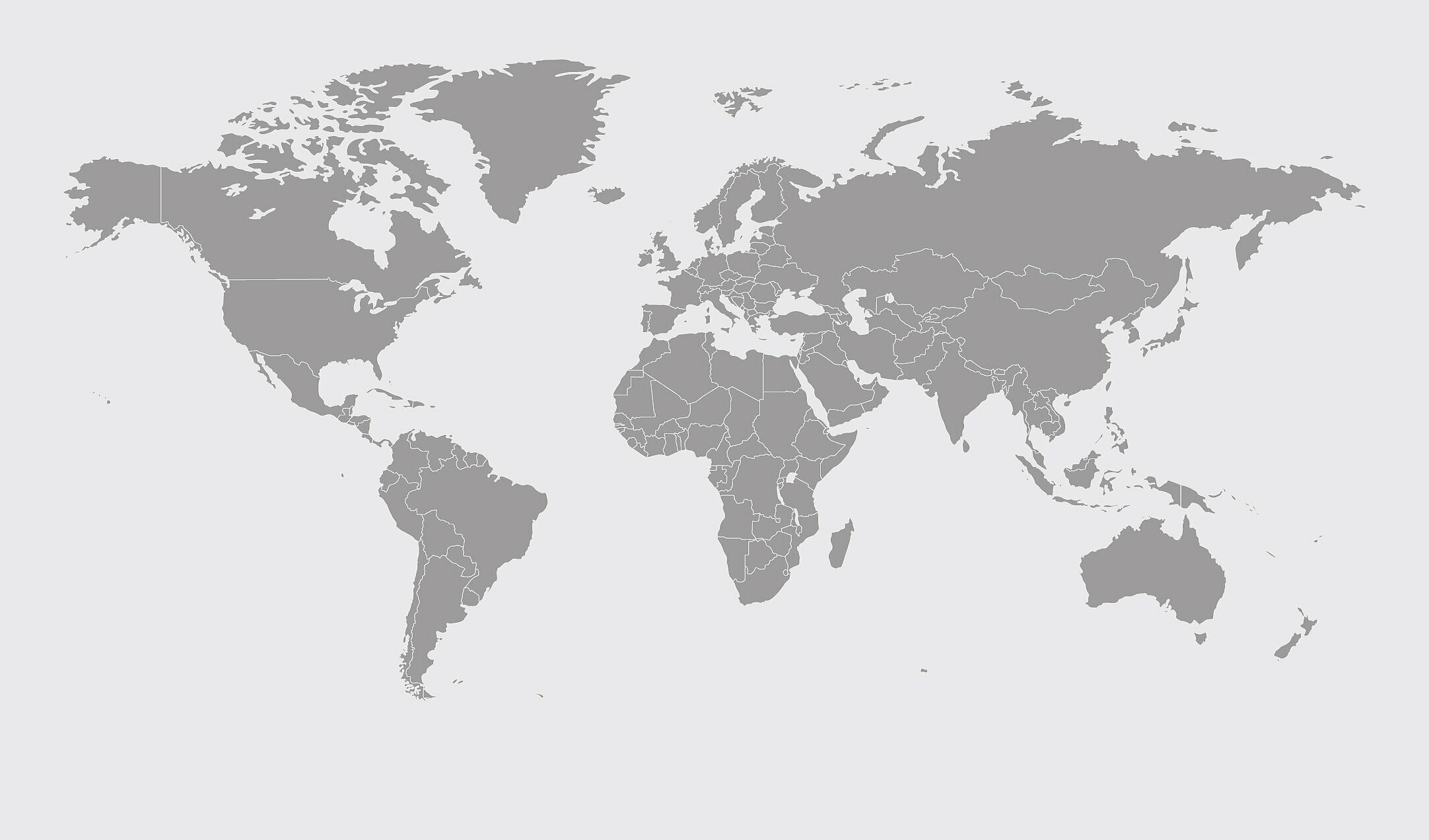 Mapa del mundo en gris