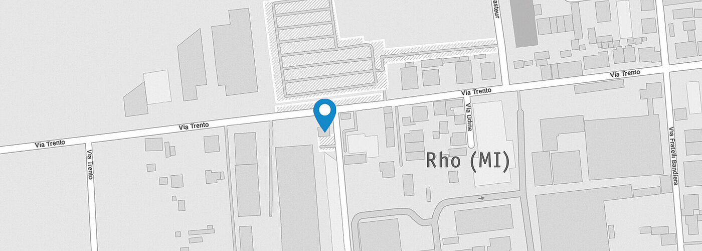 Mapa con una parte de Rho, Milán