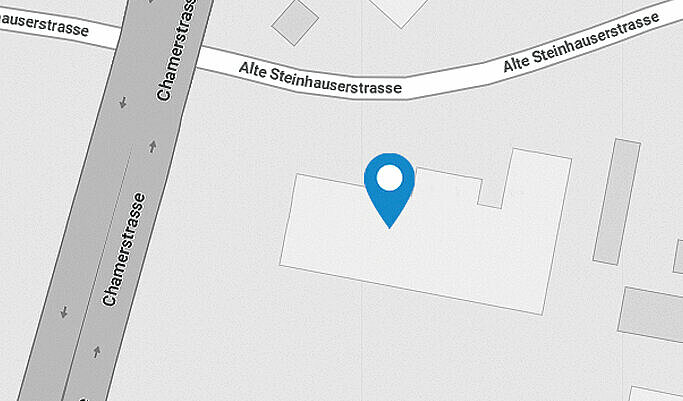 Landkarte mit dem Standort von der SIKO MagLine Ag in Cham in der Schweiz 410 / 410