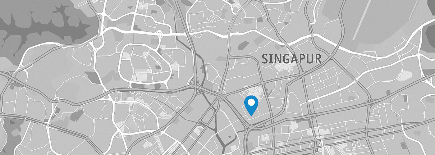 Carte avec une partie de Singapour