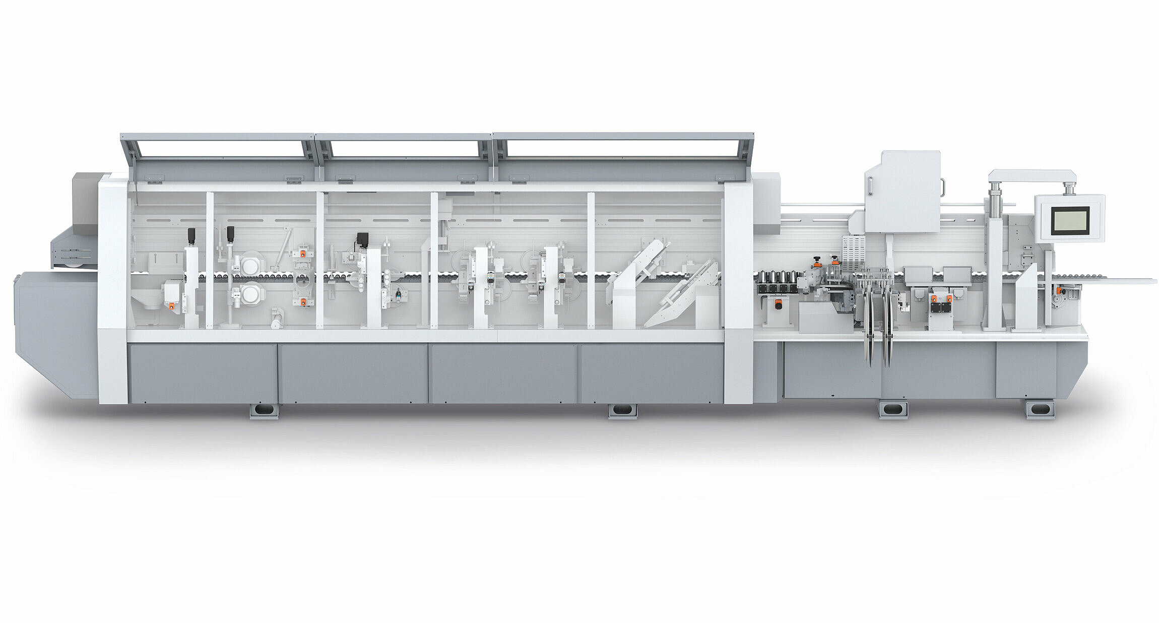 Edge banding machine with positioning systems from SIKO