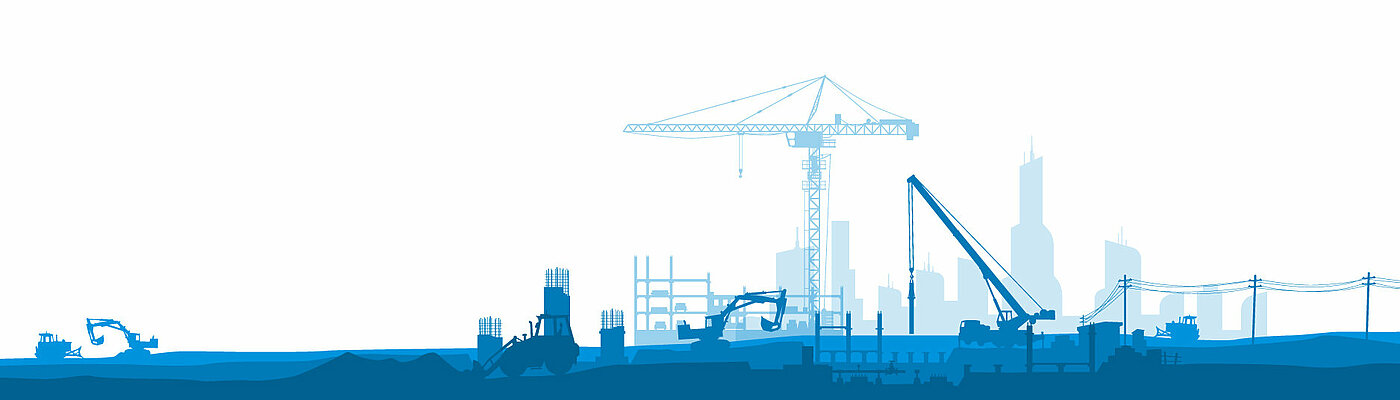 Header Graphic Illustration Construction Machinery at Work