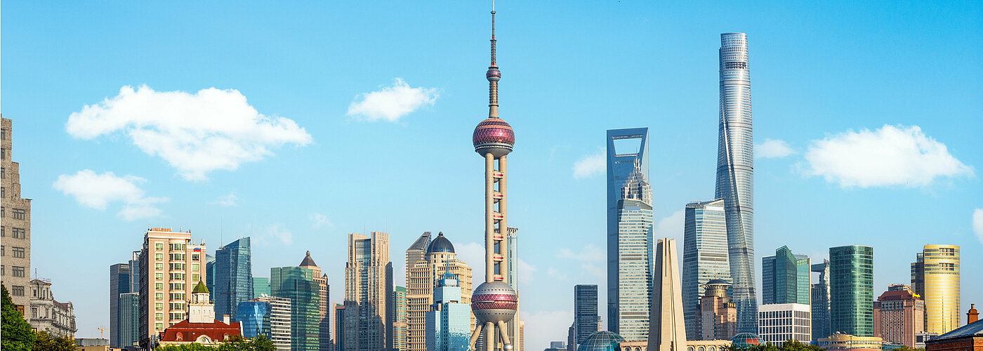 Blick auf die Skyline in Shanghai
