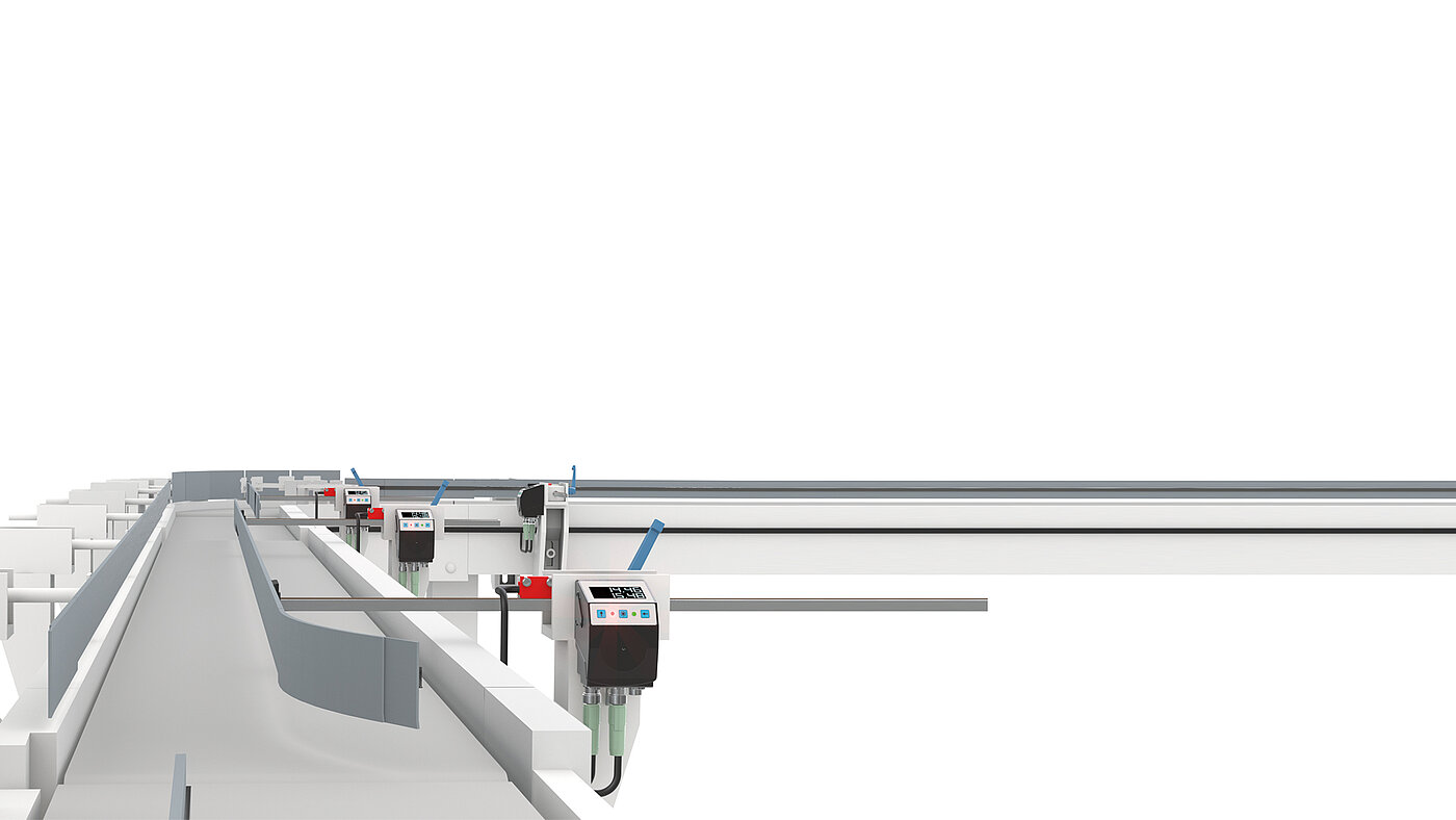 SIKO Positionsanzeigen zur Linearverstellung an Transportband