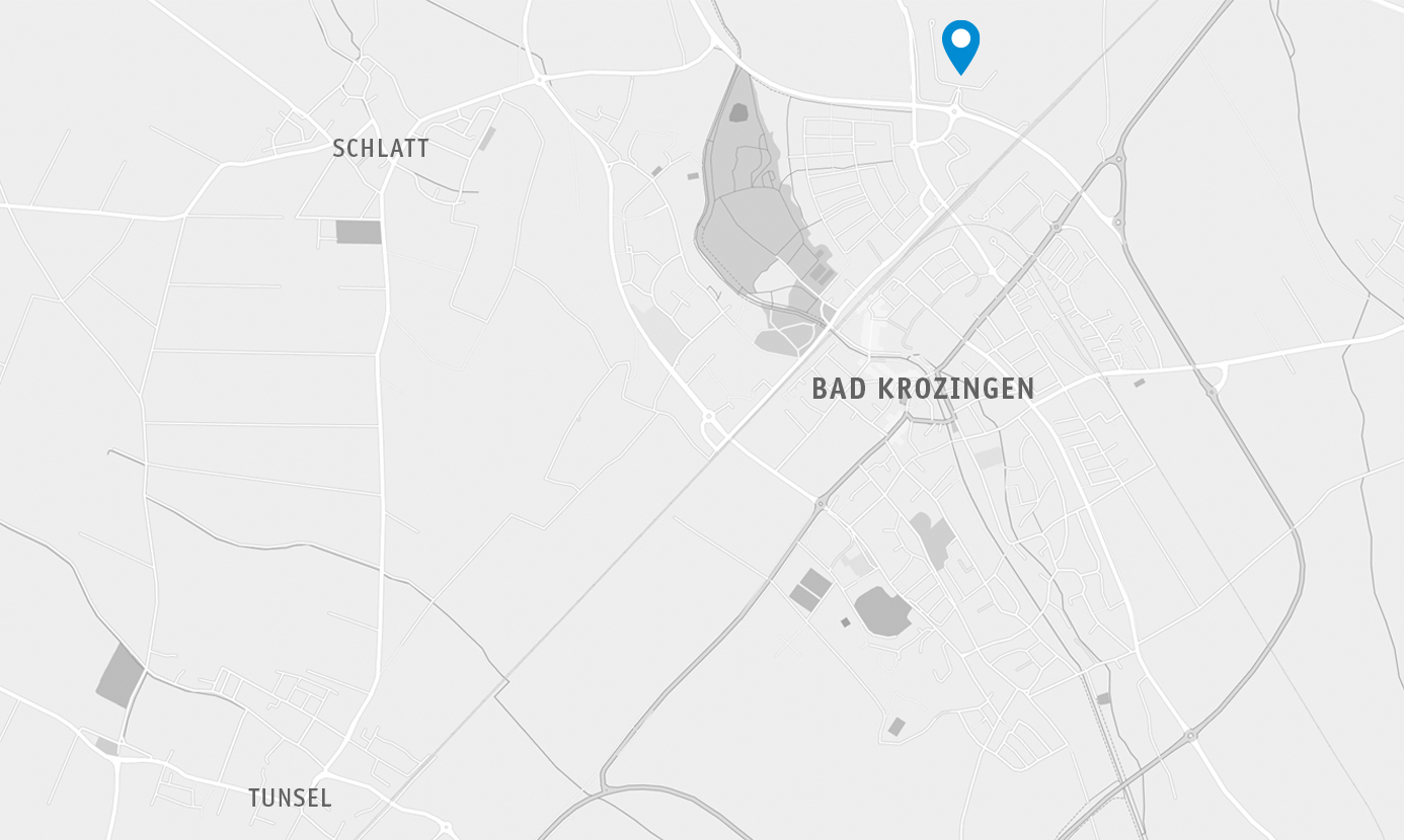 Landkarte in der Region Bad Krozingen mit Markierung des SIKO Standorts