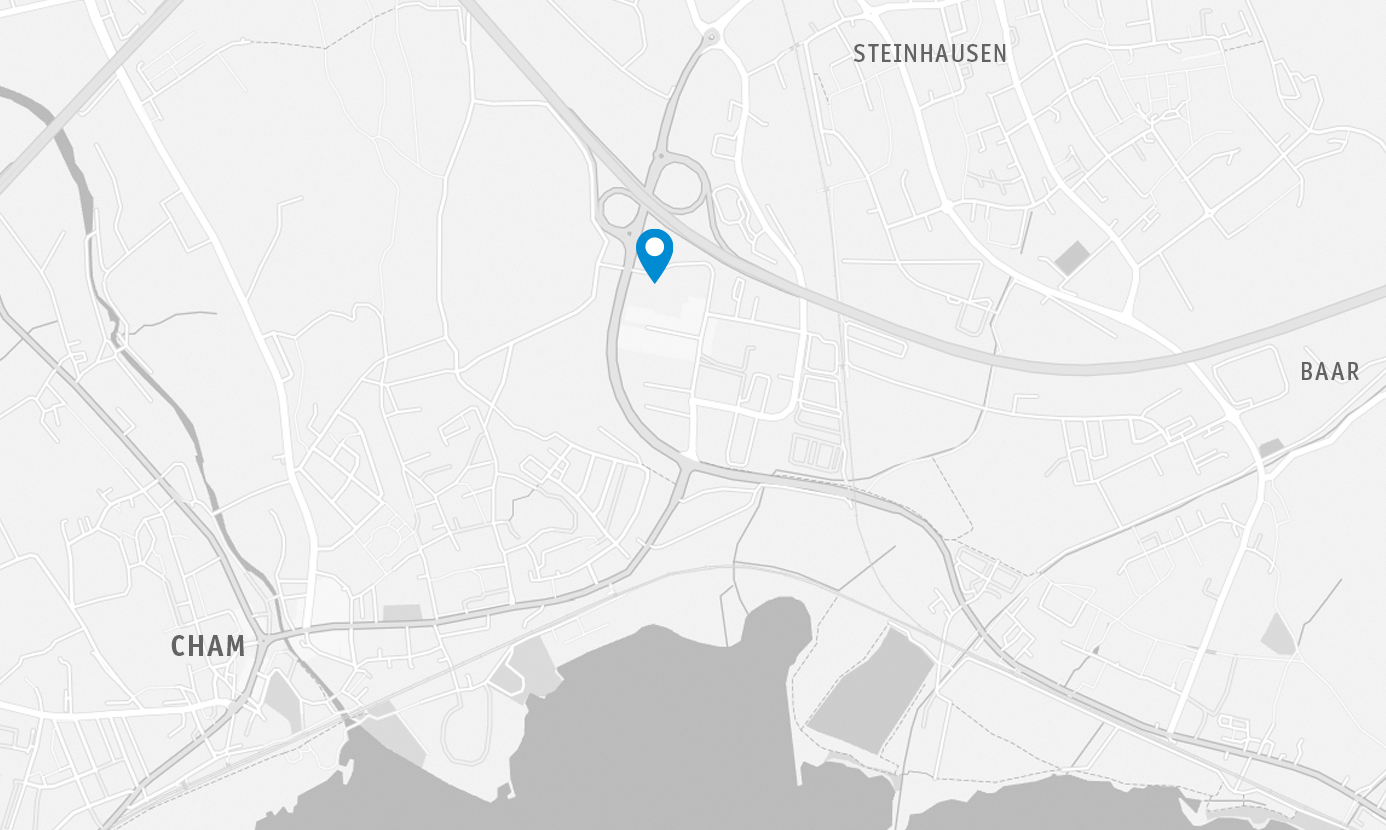 Carte de la région de Cham marquant l'emplacement de l'entreprise SIKO MagLine AG