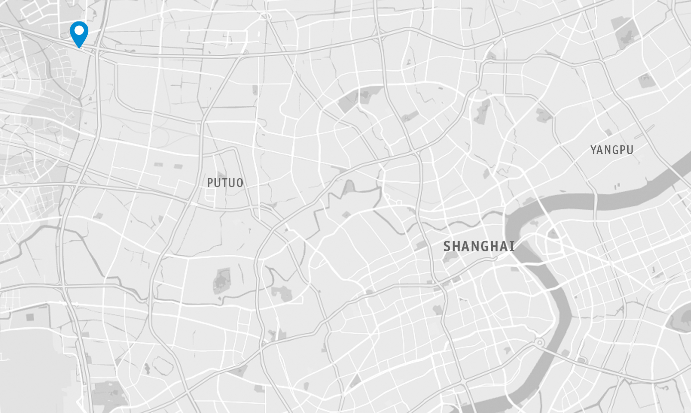 Landkarte von Shanghai mit der Markierung des Firmensitzes von SIKO Trading Shanghai