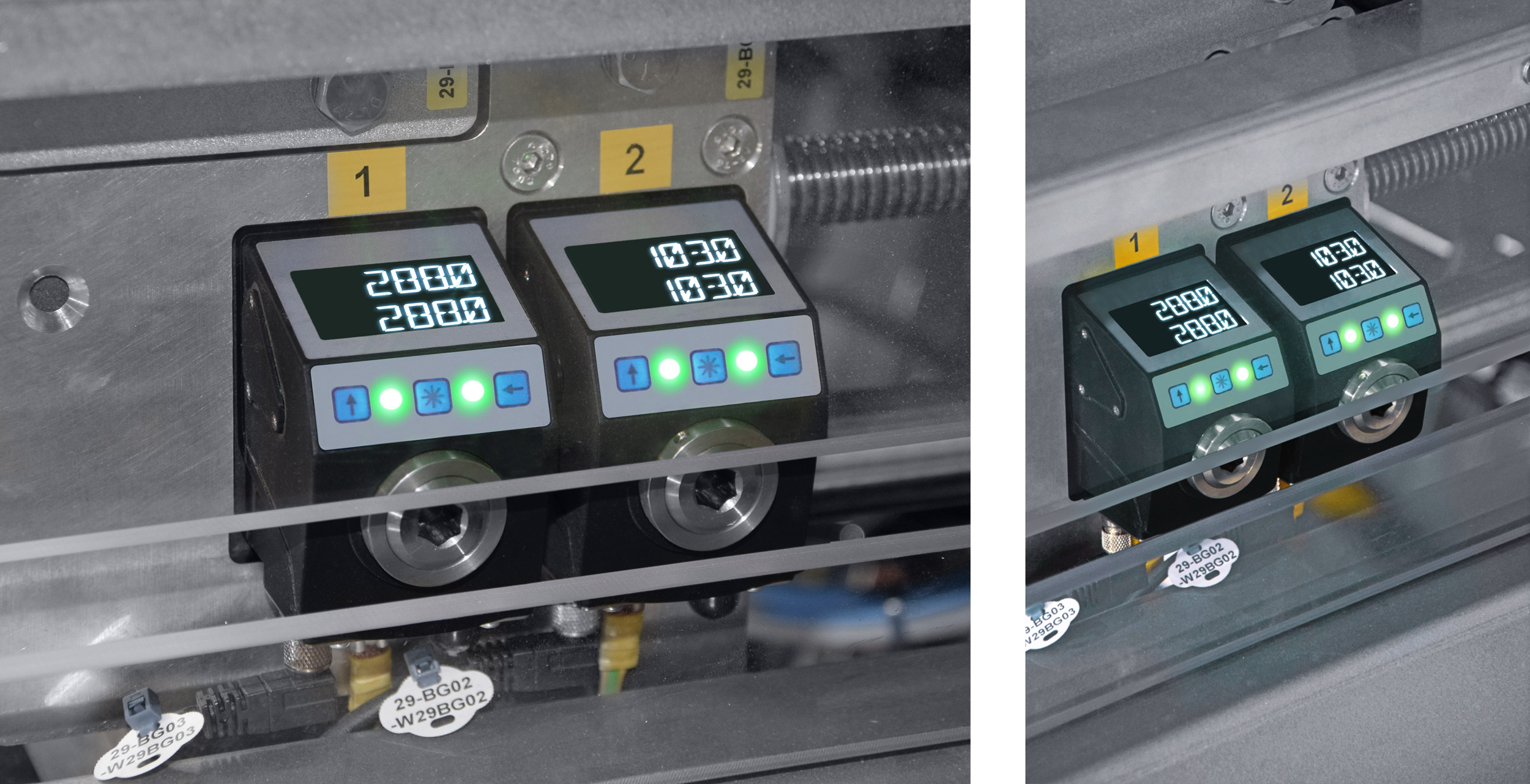 SIKO position indicators on Rovema packaging machine